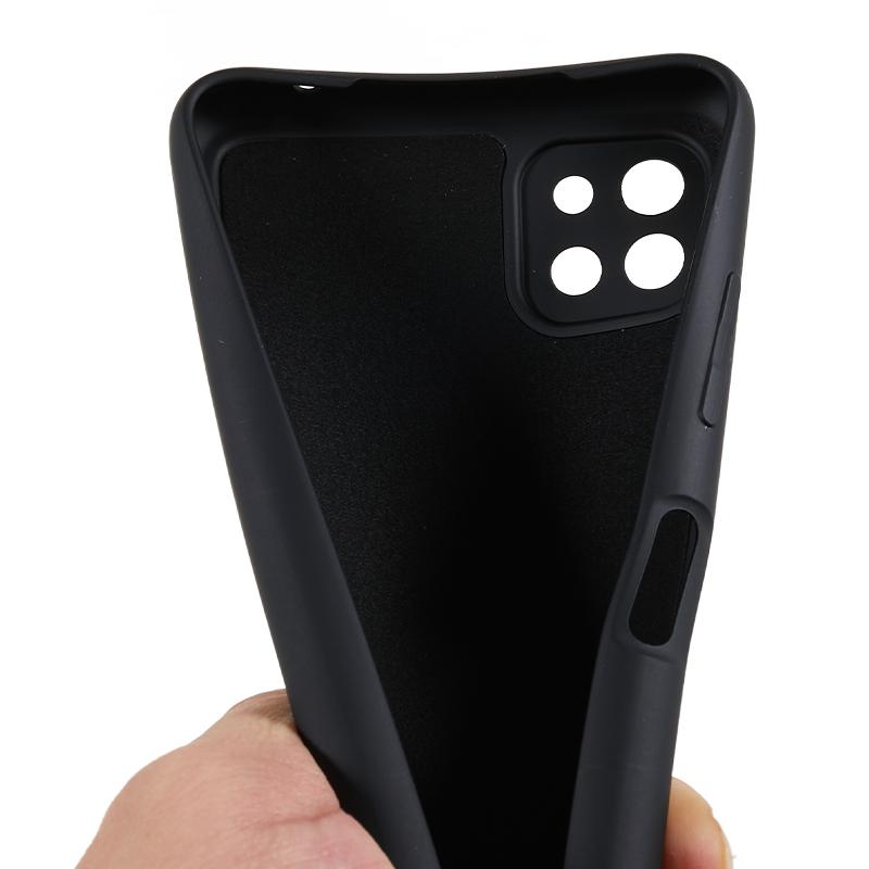 For Samsung Galaxy A22 5G (EU Version) Fiber Lining Rubberized TPU Cover Drop Resistant Phone Case