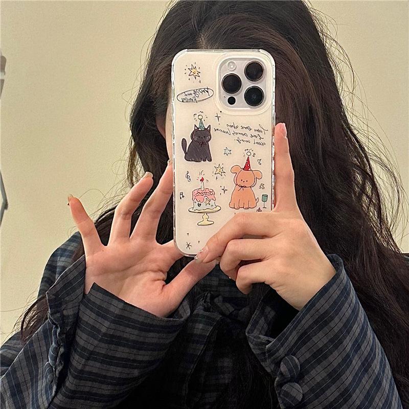 Cute English cake dog iPhone17 Apple 16ProMax/14/13/12 mobile phone case new personality