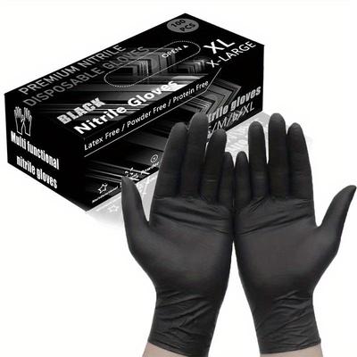 High-Elastic Black Nitrile Protective Food Processing Gloves