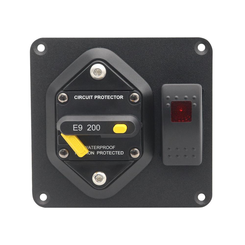 2-in-1 200A Circuit Breaker Panel + Red LED Rocker Switch ON-OFF Surface Mount