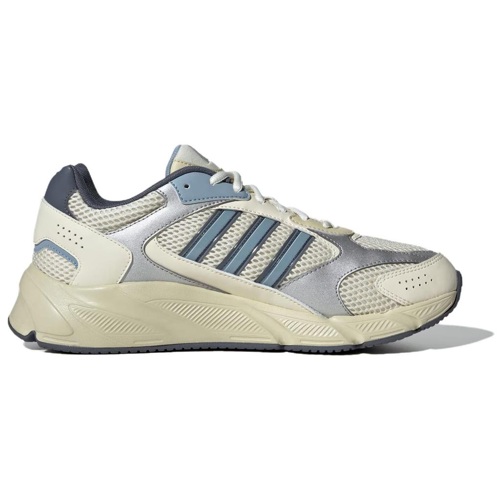 adidas נעלי ריצה יומיומיות קלות, עמידות להחלקה, עמידות, ללא גפה גבוהה, אופנתיות ונוחות, נעלי סניקרס יוניסקס, Neo Crazy Chaos 2000, בז' כסף כחול, JP5665