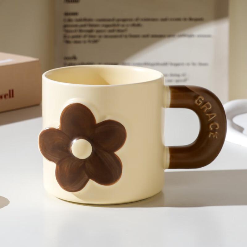 Jingci Cartoon Floral Ceramic Mug Set