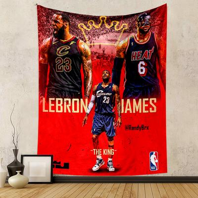 "Basketball Star Tribute Red Art DesignPatterned Tapestry for Bedroom and Living Room Home Decor
