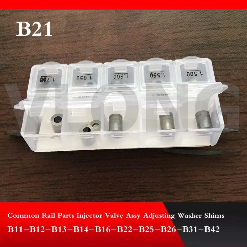 50 adet! Common Rail Enjektör Ayar Pul Pul Pul Conta Tamir Kiti B11 B12 B13 B14 B15 B16 B21 B22 B23 B24 B25 B26 B27 B31 B42