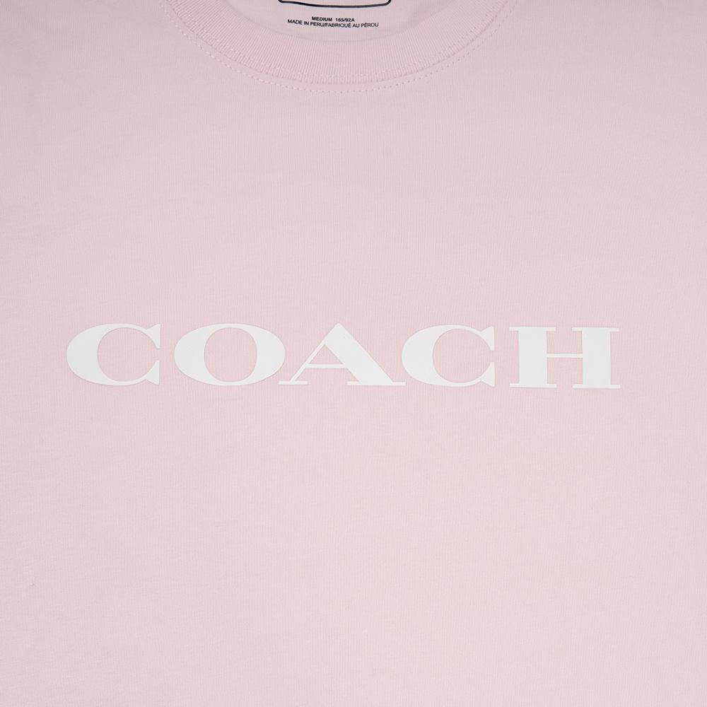 Coach Solid Basic Short Sleeve T-Shirt Women tops Pink C8786-LPK