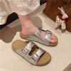 Thick-bottomed versatile beach cool slippers women wear summer new casual belt buckle cool slippers women