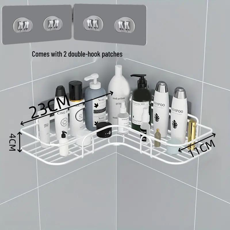 Punch-Free Wall-Mounted Bathroom and Kitchen Storage Shelf