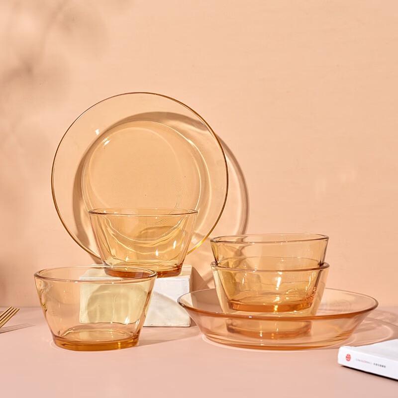GUOZI Shiguang Amber Glass Dinnerware Set