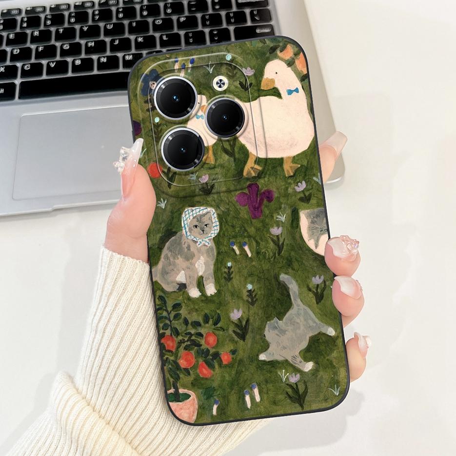 For Tecno Spark 20 Pro Case KJ6 Cute Animals Cartoon Cover Soft TPU Phone Case For Tecno Spark 20C Spark20 Pro Plus Fundas Coque