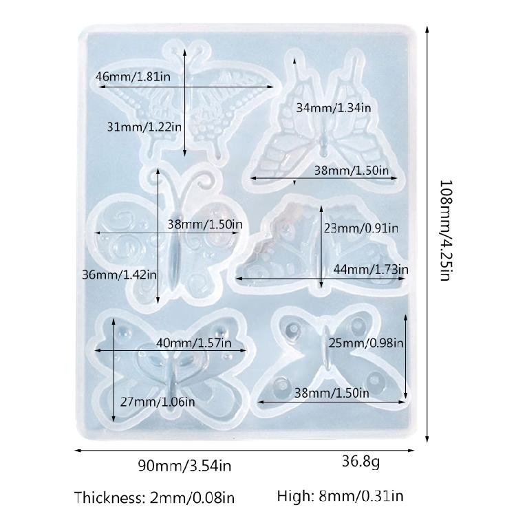 Resin Jewelry Molds Keychain Resin Molds Silicone Molds for DIY Brooch,Necklace