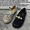 Mocassini Estivi da Donna Taglia Grande Casual Piatti Mules da Donna Moda Perla Designer Scarpe da Donna Sandali Traspiranti in Garza