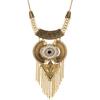 Tassel Long Necklace With Multi Layer Alloy Pendant For Trendy Outfits Retro