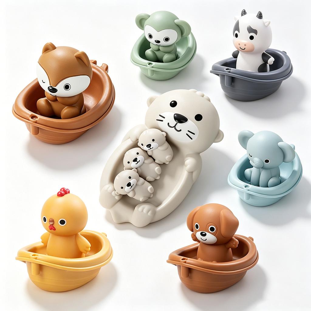 Baby Bath Toys Kids' Inertial Sliding Animal Car Soft Squishy Finger Toys Summer Play Water Toy For Children Kid 2 3 4 5 6 Year