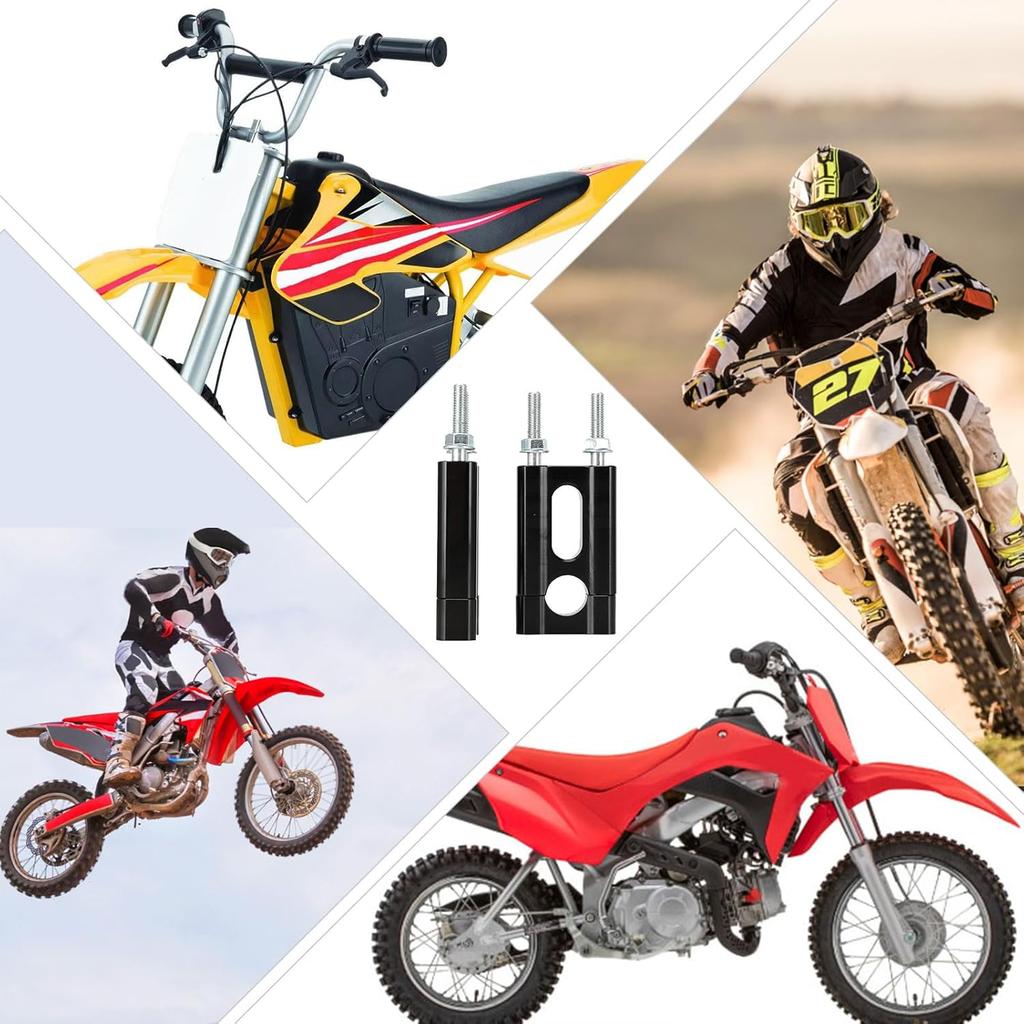 Dirt Pit Bike Handlebar Risers 22mm 7/8” Handle Bar Mount Clamp Risers for MX650 BTX200 CT200U MB200 GMB100 CRF 80 110 XR/CRF SSR 110 125 Universal