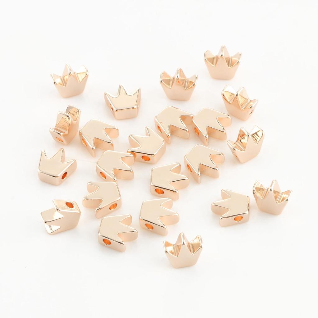 10pcs Copper Beads Charms Cross Heart Star Moon Beads Plated Crafts Color Retention Beads for Jewelry Making Diy Bracelet Necklace