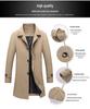 Men's High-Grade Mid-Length Casual Windbreaker Lapel Jacket for Spring, Summer, and Autumn