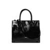 Women'S Large Capacity Tote Bag Versatile Pu Handbag One Shoulder Crossbody Satchels Bag Black White Commuter Bags