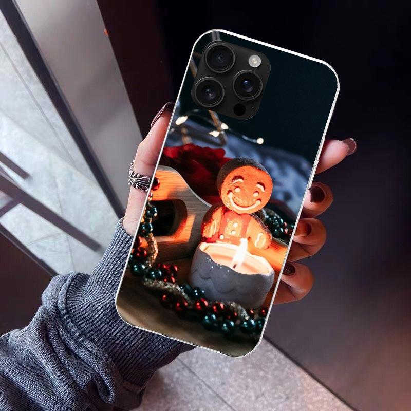 

Cute Cookie Man Phone Case For iPhone 17 Air 16 15 Pro Max 14 Plus 13 Mini 12 11 Cover 7 8 SE Silicone Shell Print Fundas 17 Air iPhone 14 Pro Max