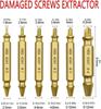 Gold Screw Remover Kit - 6-Piece for Damaged, Broken, or Stripped Screws - HSS 4341