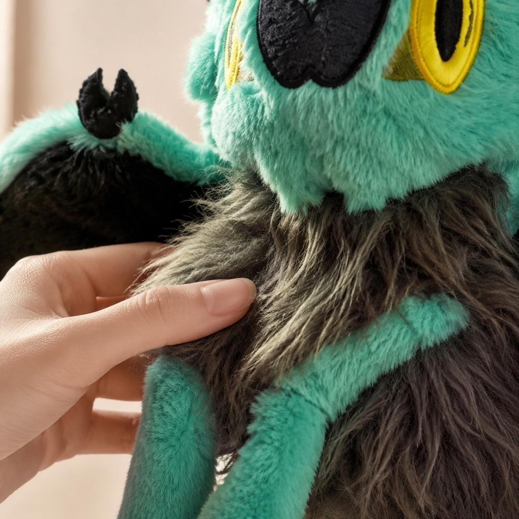 Plush Stuffed Animal Soft Toy Bat Design with Large Ears and Wings for Home Decoration and Play Suitable for Kids and Adults Birthday Gift