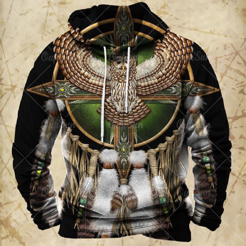 Vintage Hoodie Für Herren Harajuku 3D-Druck Herbst Langarm-Sweatshirts Übergroß Y2k Kleidung Herren-Hoodies Mode Streetwear