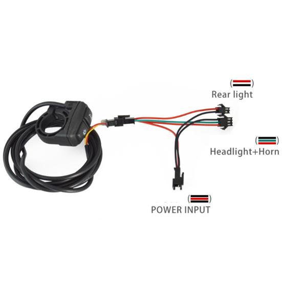 Bicycle Switch Sensitive 2 In 1 Non-slip Black E-bike Horn Headlight Combination Switch Button Bike Accessories for Outdoor