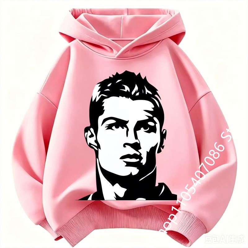 Boys Cristiano Ronaldo Hoodie CR7 Football Player Graphic Hooded Sweatshirt Kids Casual Long Sleeve Sport Pullover
