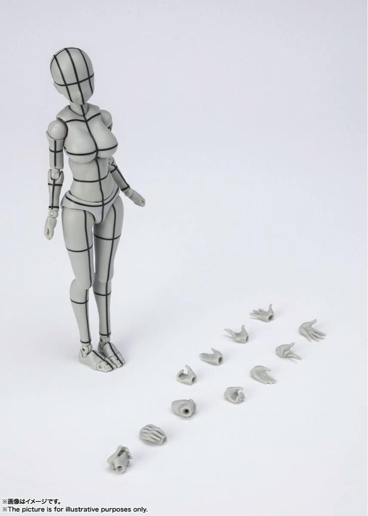 TAMASHII NATIONS S.H.Figuarts Body-chan - Kentaro Yabuki - Wireframe (Gray Color Ver.) Approx. 135mm PVC & ABS Movable Figure