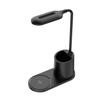 3-in-1 Pen Holder Desk Lamp with 15W Wireless Fast Charging, QC2.0 Protocol, TYPE-C Power, 360° Flexible Pole & 3-Color Stepless Dimming
