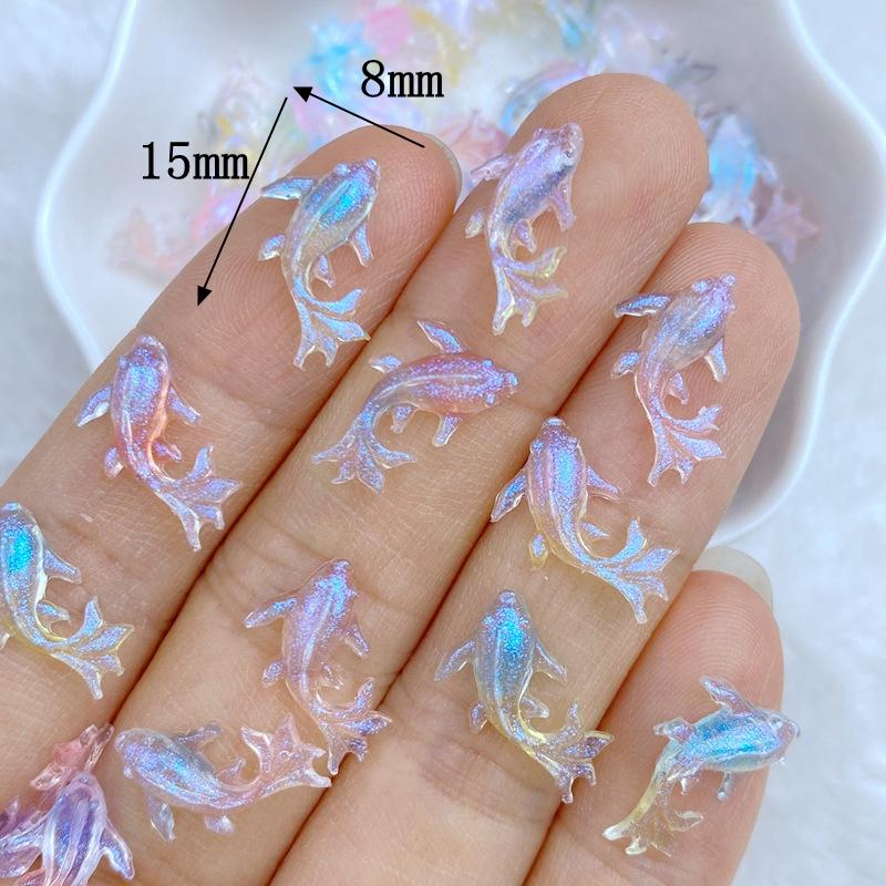 

100pcs Kawaii Cartoon Animal Dolphins, Goldfish Nail Rhinestones Gems Glitter Scrapbooking DIY Jewelry Craft Decoration Accessor