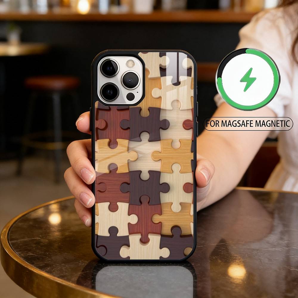 

Autism Support Puzzle Pattern Phone Case For iPhone17,16,15,14,13,12,11 Plus,Pro Max Magnetic For Magsafe Wireless Charging iPhone14PRO