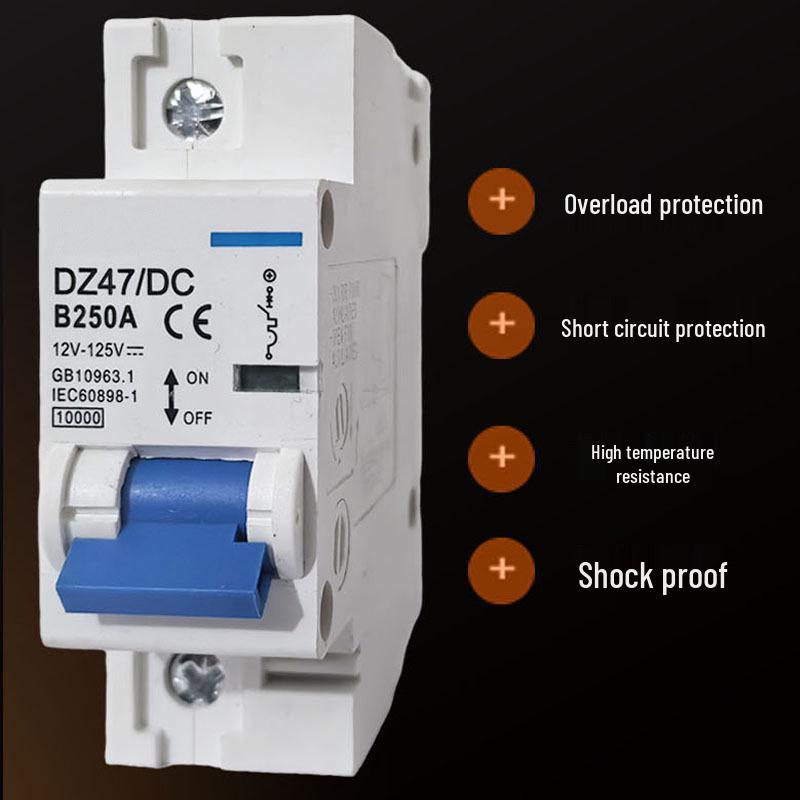 Electric Vehicle DC Circuit Breaker 125A/250A High Power Overload Switch 12V-72V