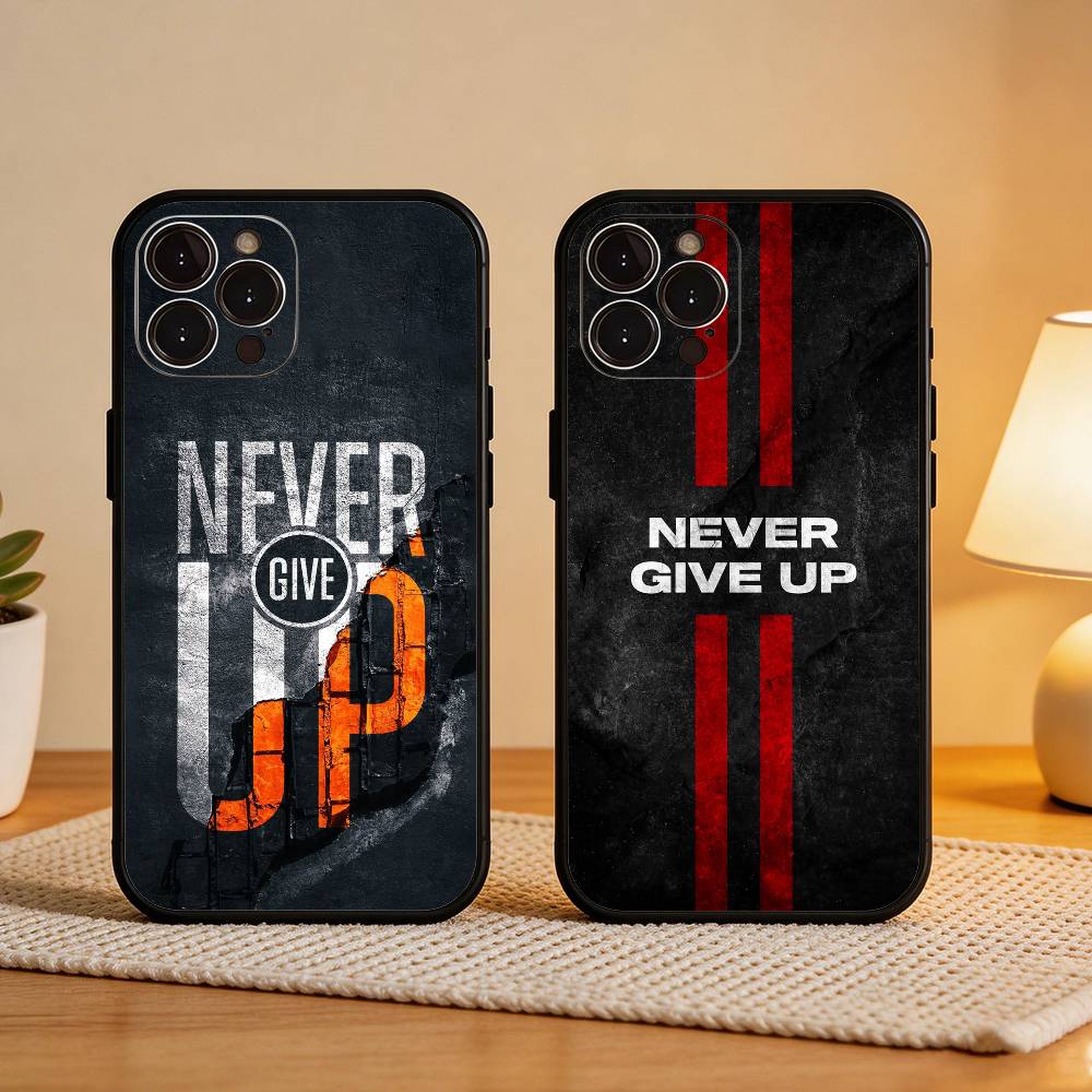 M-Motivate yourself to never give up Phone Case For iPhone17,16,15,14,13,12Plus,Pro Max,XS,5G Soft Silicone Black Cover
