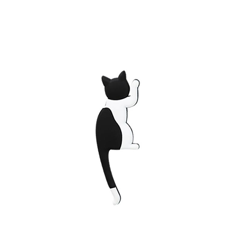 Cute Cat Design Refrigerator Magnetic Hook, Kawaii Refrigerator Sticker, Punch-free Magnet Hook, Magnetic Storage Hook