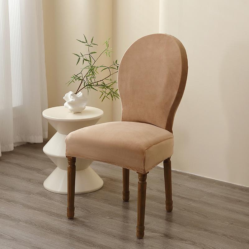 Velvet Silver Fox Chair Cover, Dustproof French Country Style, Thickened for Hotel and Home, Fits Round Back Chairs