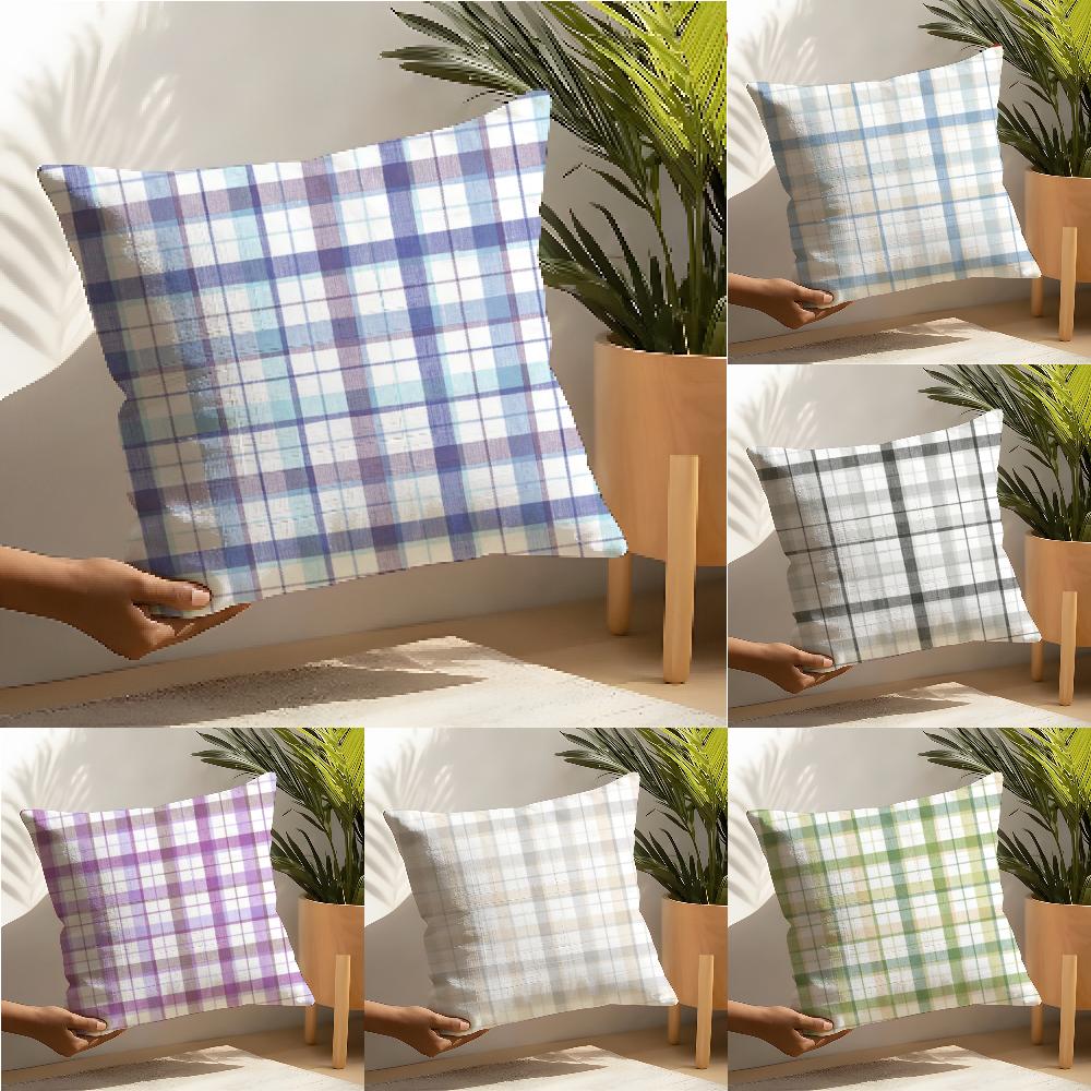 Classic Retro Checkered Pattern Pillow Case linen pillow case sofa home decor cushion cover cushion cove