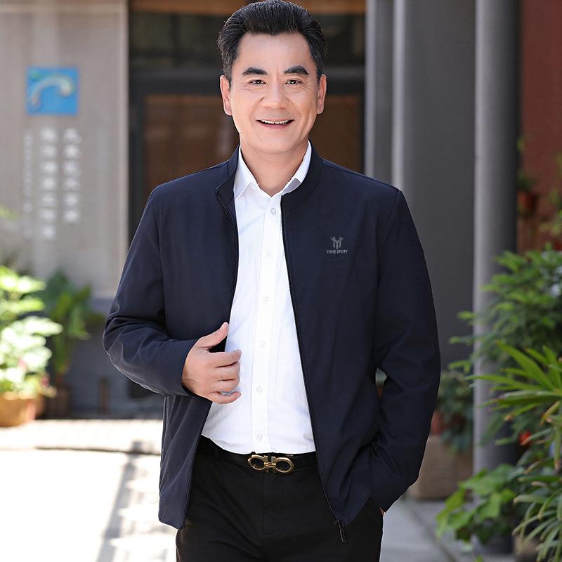 Dad Coat Spring and Autumn Middle-aged Men's Jacket Set In the Elderly 50 Autumn Clothes 60 Years Old 70 Clothes Thin