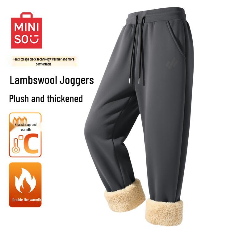 MINISO Men s Autumn/Winter Heavyweight Lambswool Joggers XL