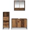 Bathroom Furniture Set with Drawers 3 pcs Reclaimed Wood Effect Particleboard