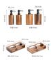 Walnut Wood Dispenser Pump Bottle, Press Type Liquid Soap Container for Lotion, Shampoo, Bath Gel Hotel Bathroom Organizer