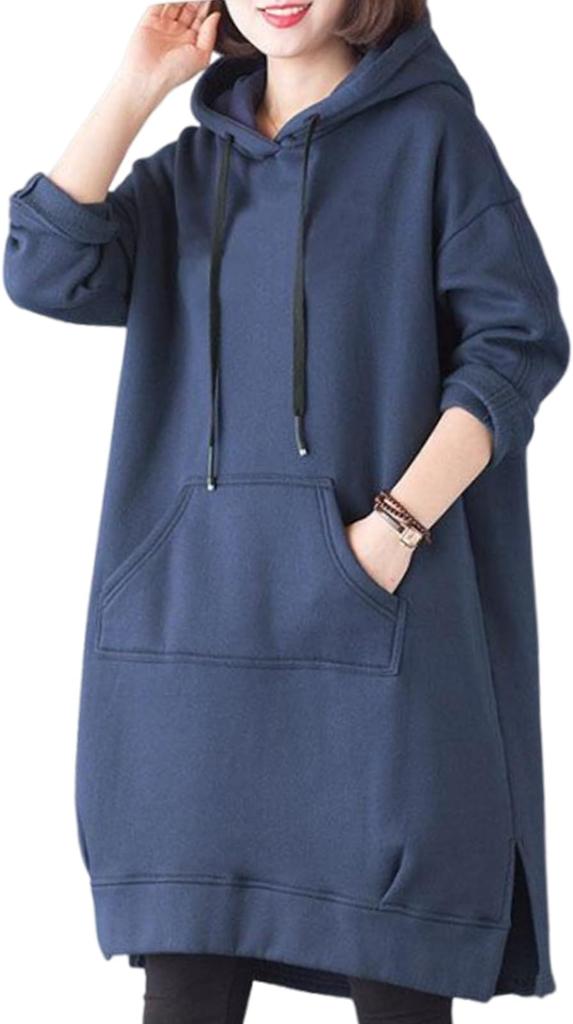 Parka Dress Fleece Lined Long Tunic Loose Maternity Neat Comfortable Beautiful Eyes Cool Cool Room Wear Party Dress Wan Piece 160cm 150cm 140cm