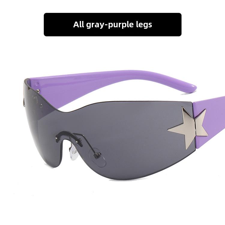 Frameless Pentagram Aviator Sunglasses: 2022 Y2K Spicy Girl Sunshades