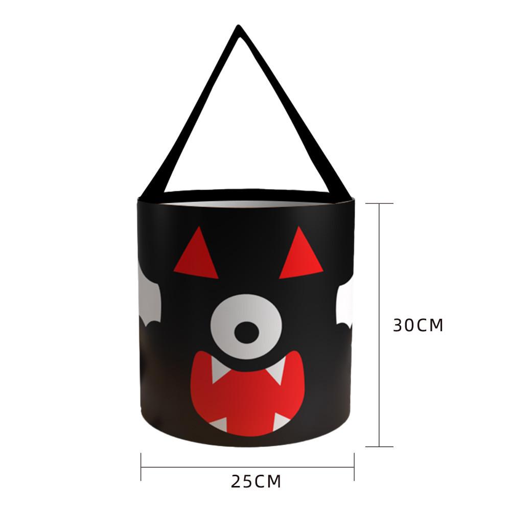 Halloween Pumpkin Bag With Cartoon Design For Trick Or Treat Candy Collecting