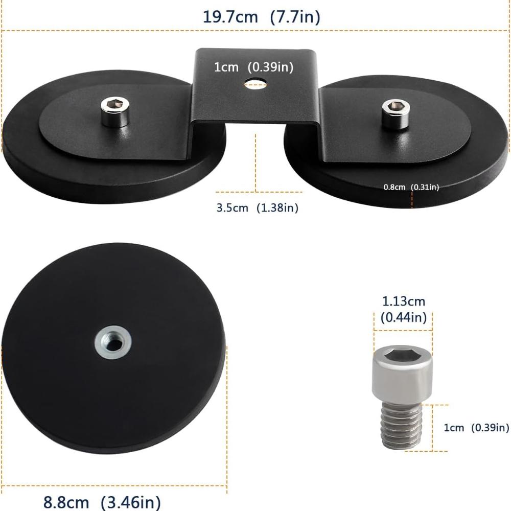 Work Lights Holder 2 Pieces, 3.46inch for Led Light Bar Headlamp Ultra-strong Magnetic Holder For Use On the Roof, the Hood with Rubber Seal