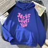 Gesù mi ama Stampa Divertente con Lettere Felpe Donna Autunno Calda Felpa Pile All-Match Tasca Felpa con Cappuccio Oversize