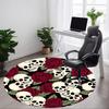 1pc Skull Roses Pattern Carpet, Round Non Slip Durable Large Size Office Carpet, Suitable for Office