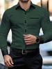 Men's Formal Long Sleeve Shirt, Slim Fit Contrast Detail, Perfect for Business Wear.