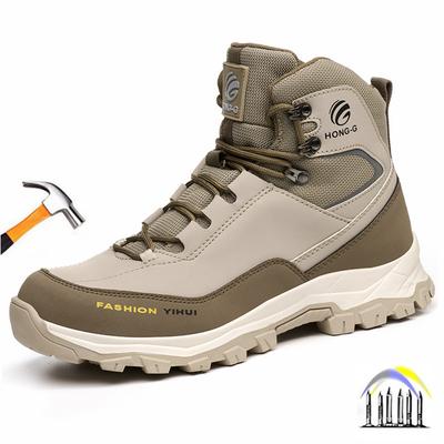 Chaussures de sécurité de chantier montantes avec embout en acier anti-écrasement anti-perforation bottes industrielles chaussures de travail du fer pour hommes