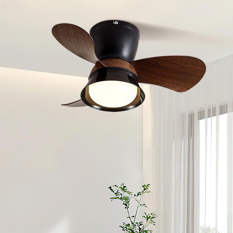 Ceiling Fans With LED Lamp Silent Fans High Wind 3 Speed Light Modern Retro Design for Bedroom Living Room Decor Home Lamp