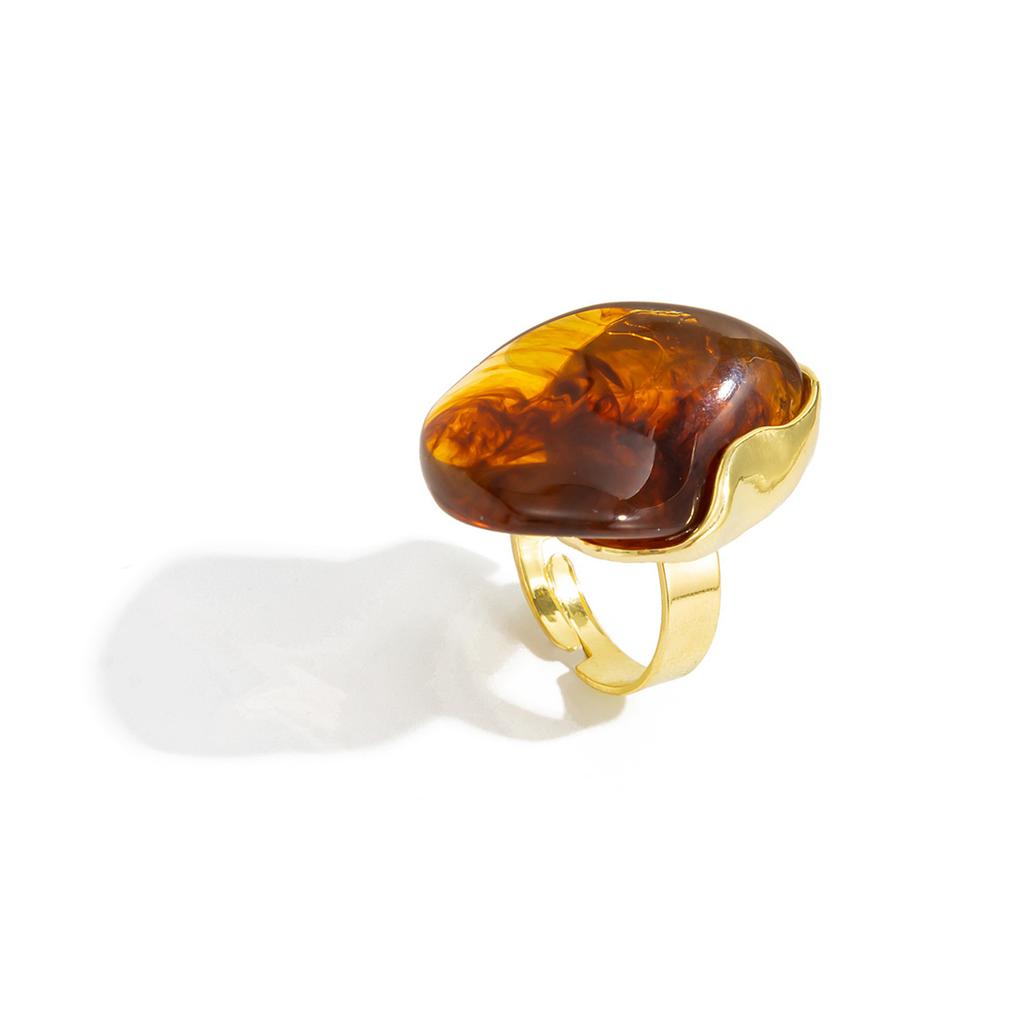 Fashion Forward Vintage Geometric Art Ring Irregular Design Clear Resin Lightweight for Casual Formal Wear Accessory